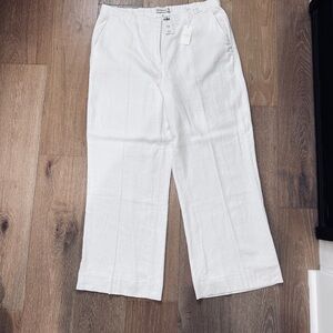 Abercrombie & Fitch Crisp White Wide-Leg Trousers